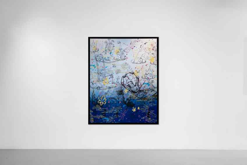 Sky Flowers (silver, blue), 2022 by Joseph Klibansky