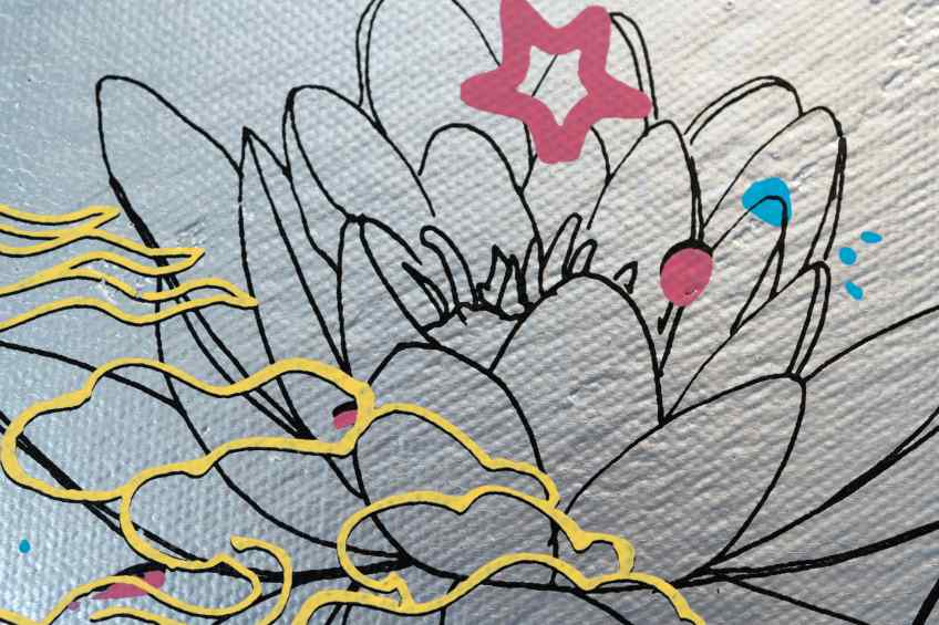 Sky Flowers (silver, blue), 2022 by Joseph Klibansky
