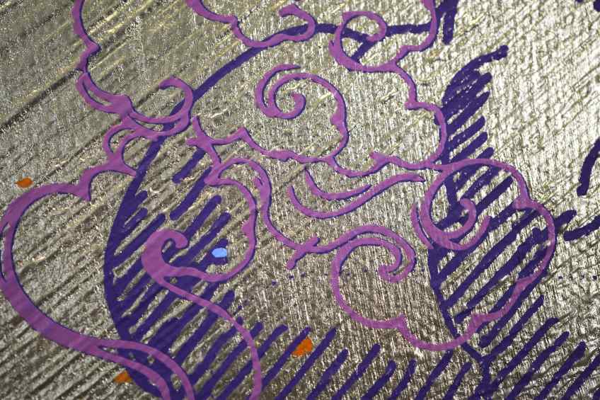 Sky Flowers (gold, blue), 2022 by Joseph Klibansky