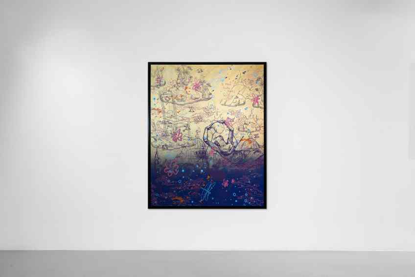 Sky Flowers (gold, blue), 2022 by Joseph Klibansky