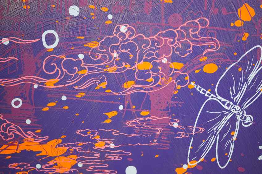 Sky Flowers (gold, blue), 2022 by Joseph Klibansky