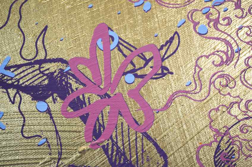 Sky Flowers (gold, blue), 2022 by Joseph Klibansky