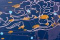 Sky Flowers - wide (gold, blue), 2022 by Joseph Klibansky
