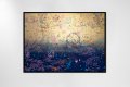 Sky Flowers - wide (gold, blue), 2022 by Joseph Klibansky