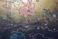 Sky Flowers - wide (gold, blue), 2022 by Joseph Klibansky