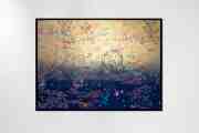 Sky Flowers - wide (gold, blue), 2022 by Joseph Klibansky