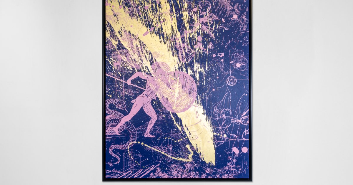 Forever Mine (ultramarine blue/pink, gold splash), 2022 | Artworks