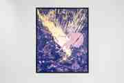Into My Heart (ultramarine blue/pink, gold splash), 2022 by Joseph Klibansky