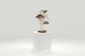 Beyond the Clouds - Sculpture (polished and painted bronze, white), 2021 by Joseph Klibansky