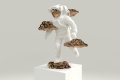 Beyond the Clouds - Sculpture (polished and painted bronze, white), 2021 by Joseph Klibansky