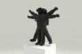 Vitruvian Astronaut (belgian black marble), 2023 by Joseph Klibansky