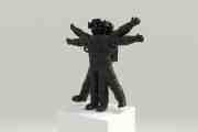 Vitruvian Astronaut (belgian black marble), 2023 by Joseph Klibansky
