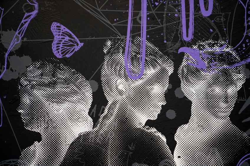 Brighter Then The Sun (black/purple), 2022 by Joseph Klibansky