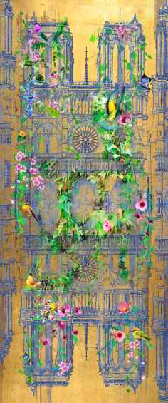 Without frame - Notre Dame (gold), 2015 by Joseph Klibansky