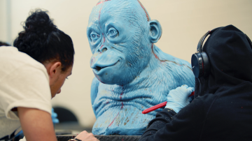 The creation of the bronze sculpture “Birthday Suit” in Klibansky’s studio